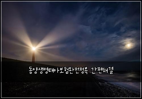 동양생명태아보험완전정복 간편해결