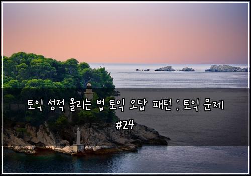 토익 성적 올리는 법 토익 오답 패턴 : 토익 문제 #24