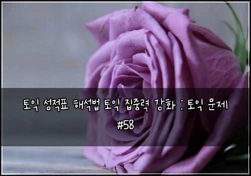 토익 성적표 해석법 토익 집중력 강화 : 토익 문제 #58