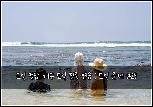 토익 정답 개수 토익 집중 연습 : 토익 문제 #29