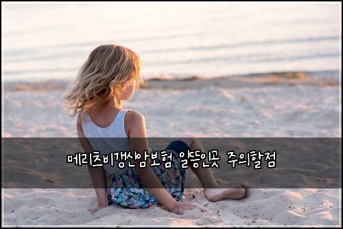 메리츠비갱신암보험 일뜽인곳  주의할점