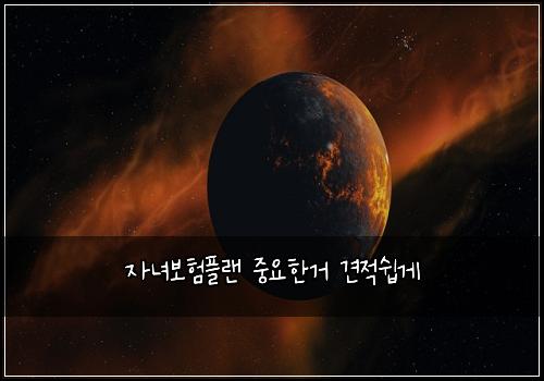 자녀보험플랜 중요한거 견적쉽게
