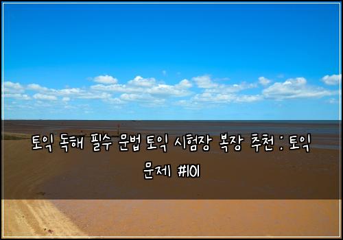 토익 독해 필수 문법 토익 시험장 복장 추천 : 토익 문제 #101