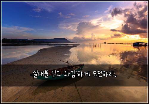 실패를 딛고 과감하게 도전하라.
