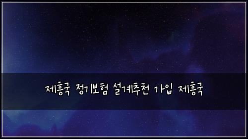 제흥국 정기보험 설계추천  가입 제흥국