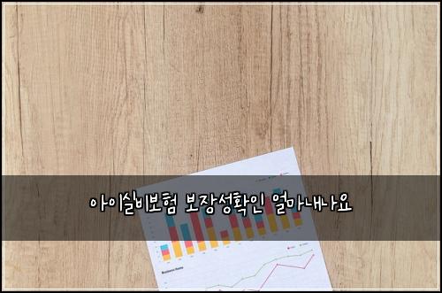 아이실비보험 보장성확인  얼마내나요