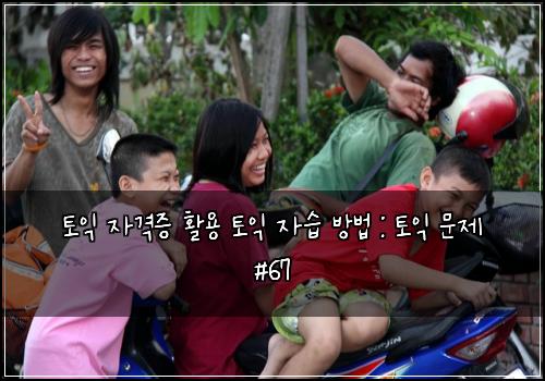 토익 자격증 활용 토익 자습 방법 : 토익 문제 #67
