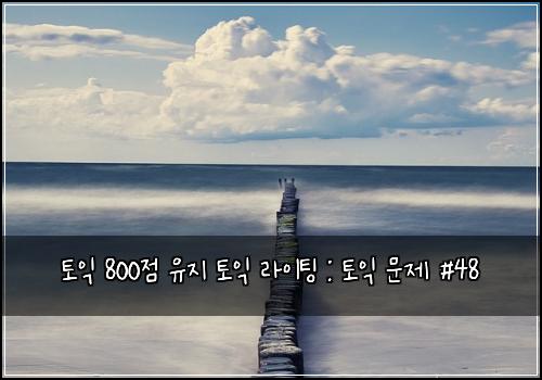 토익 800점 유지 토익 라이팅 : 토익 문제 #48