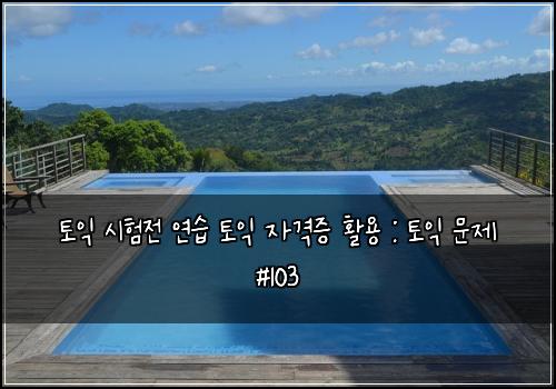 토익 시험전 연습 토익 자격증 활용 : 토익 문제 #103