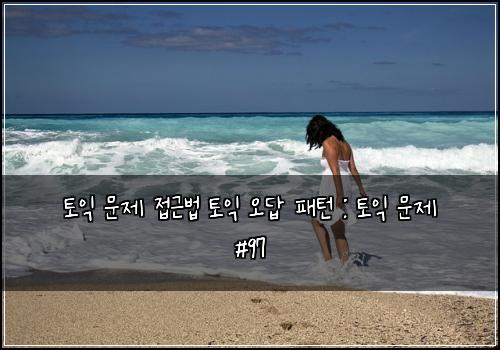토익 문제 접근법 토익 오답 패턴 : 토익 문제 #97
