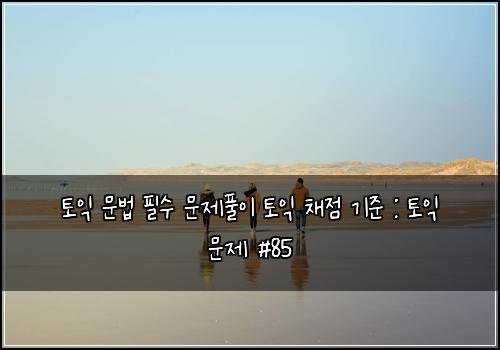 토익 문법 필수 문제풀이 토익 채점 기준 : 토익 문제 #85