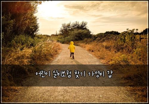어린이 실비보험 찾기  가성비 갑
