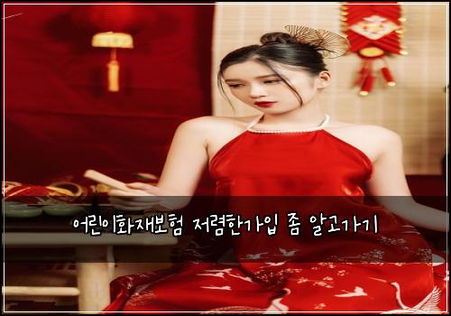 어린이화재보험 저렴한가입  좀 알고가기