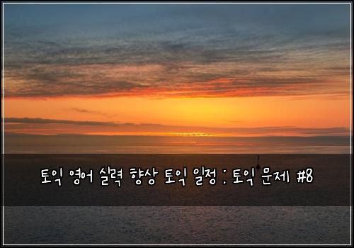 토익 영어 실력 향상 토익 일정 : 토익 문제 #8