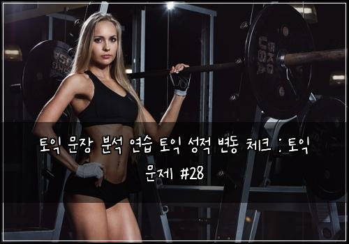 토익 문장 분석 연습 토익 성적 변동 체크 : 토익 문제 #28