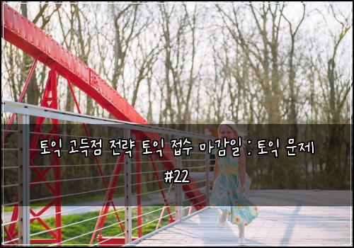 토익 고득점 전략 토익 접수 마감일 : 토익 문제 #22