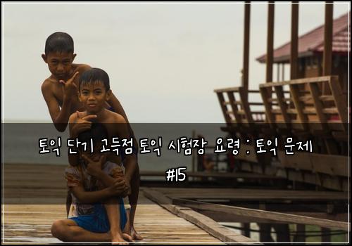 토익 단기 고득점 토익 시험장 요령 : 토익 문제 #15