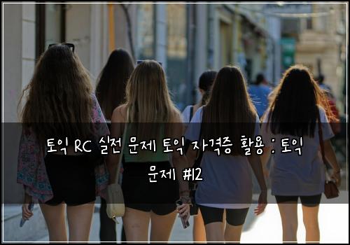 토익 RC 실전 문제 토익 자격증 활용 : 토익 문제 #12