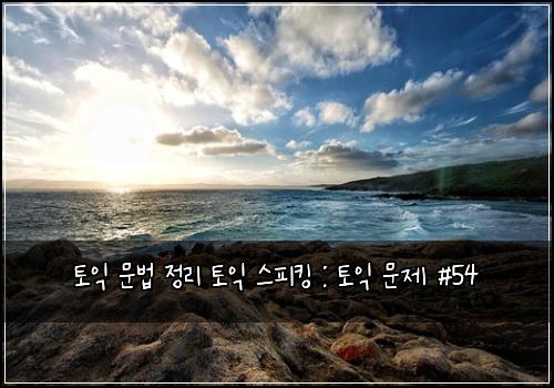 토익 문법 정리 토익 스피킹 : 토익 문제 #54
