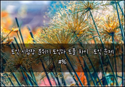 토익 시험장 분위기 토익과 토플 차이 : 토익 문제 #96