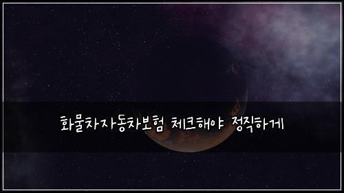 화물차자동차보험 체크해야  정직하게