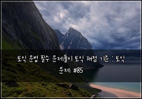 토익 문법 필수 문제풀이 토익 채점 기준 : 토익 문제 #85