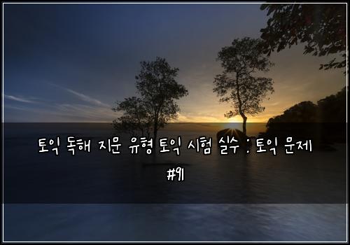 토익 독해 지문 유형 토익 시험 실수 : 토익 문제 #91