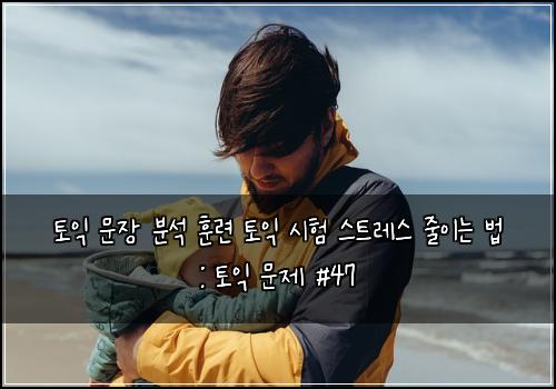 토익 문장 분석 훈련 토익 시험 스트레스 줄이는 법 : 토익 문제 #47