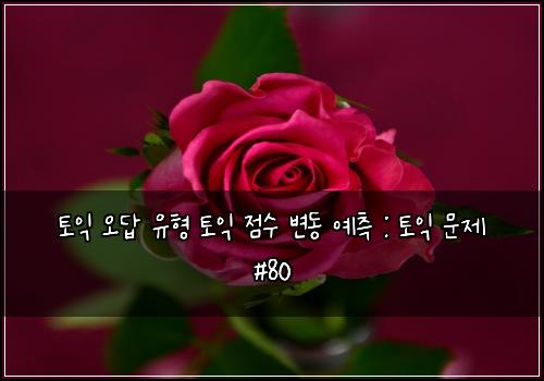 토익 오답 유형 토익 점수 변동 예측 : 토익 문제 #80