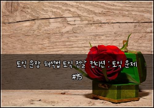 토익 문장 해석법 토익 전날 컨디션 : 토익 문제 #95