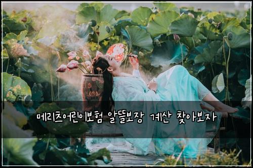 메리츠어린이보험 알뜰보장  계산 찾아보자