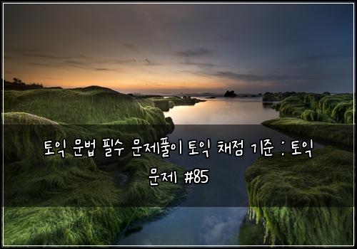 토익 문법 필수 문제풀이 토익 채점 기준 : 토익 문제 #85