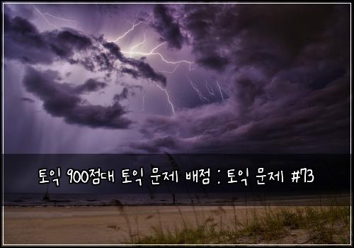 토익 900점대 토익 문제 배점 : 토익 문제 #73