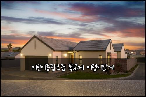 어린이종합보험 폭넓게  어렵지않게