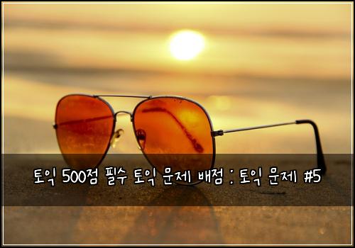 토익 500점 필수 토익 문제 배점 : 토익 문제 #5