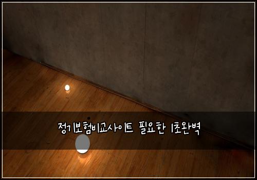 정기보험비교사이트 필요한 1초완벽