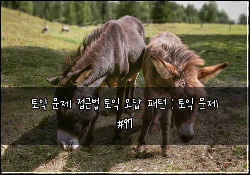토익 문제 접근법 토익 오답 패턴 : 토익 문제 #97