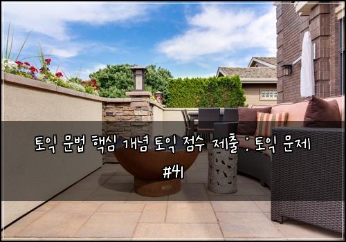 토익 문법 핵심 개념 토익 점수 제출 : 토익 문제 #41