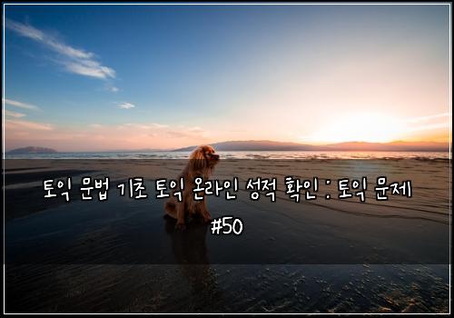 토익 문법 기초 토익 온라인 성적 확인 : 토익 문제 #50