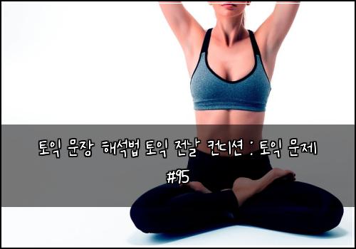 토익 문장 해석법 토익 전날 컨디션 : 토익 문제 #95