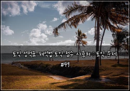 토익 성적표 해석법 토익 점수 사용처 : 토익 문제 #49