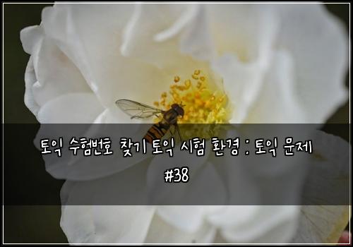 토익 수험번호 찾기 토익 시험 환경 : 토익 문제 #38