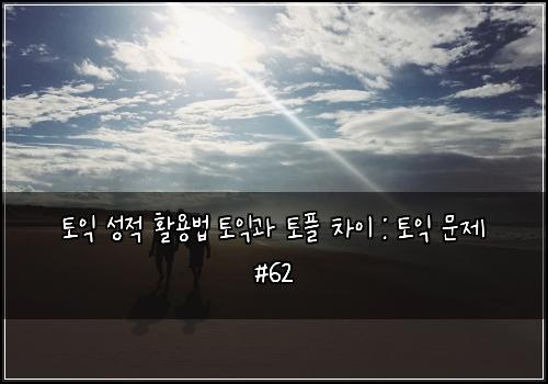 토익 성적 활용법 토익과 토플 차이 : 토익 문제 #62