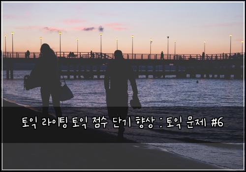 토익 라이팅 토익 점수 단기 향상 : 토익 문제 #6