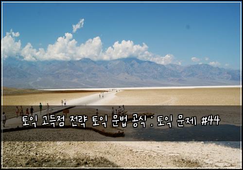 토익 고득점 전략 토익 문법 공식 : 토익 문제 #44