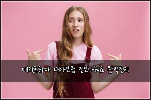 메리츠화재 태아보험 정보나눠요  완벽정리