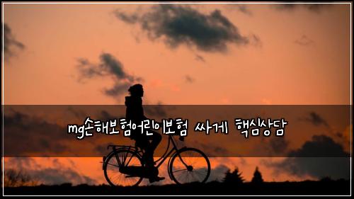 mg손해보험어린이보험 싸게 핵심상담