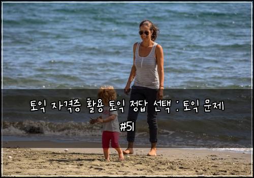 토익 자격증 활용 토익 정답 선택 : 토익 문제 #51