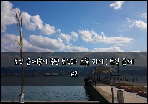 토익 문제풀이 루틴 토익과 토플 차이 : 토익 문제 #2