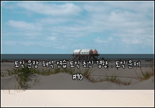 토익 문장 해석 연습 토익 최신 경향 : 토익 문제 #90